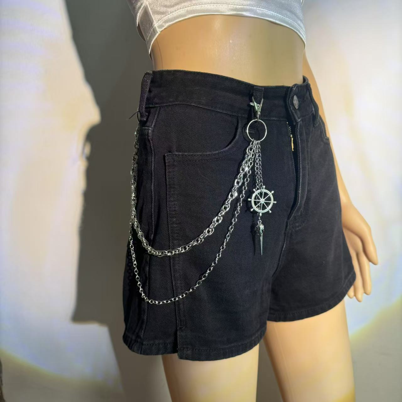 European and American Cross-Border Jewelry, Trendy Cool Punk Dark Pointed Beak Bird Head Trouser Chain, Personalized Trendy Hip-Hop Trouser Accessories
