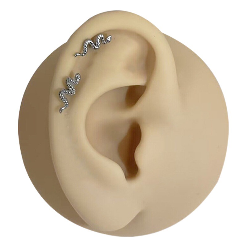 G23 titanium pin lip nail T-shaped small snake ear nail personality I curved snake ear bone nail Amazon puncture jewelry now
