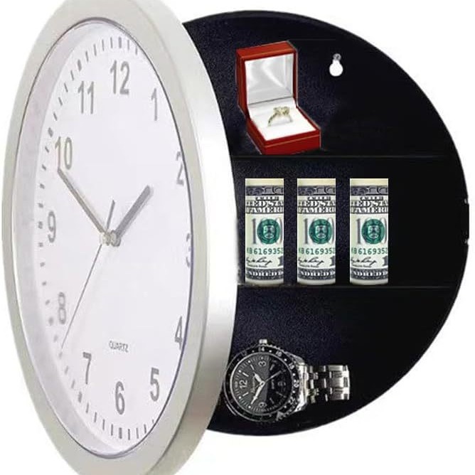Wall Clock home hidden piggy bank hidden private money safe key hidden storage valuable jewelry items
