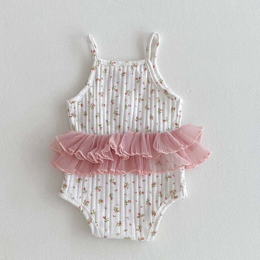 Picture of Baby's Thin Clothes Summer Sling Floral Dress Women's Baby's Stitching Western-style Bags Vest Bodice