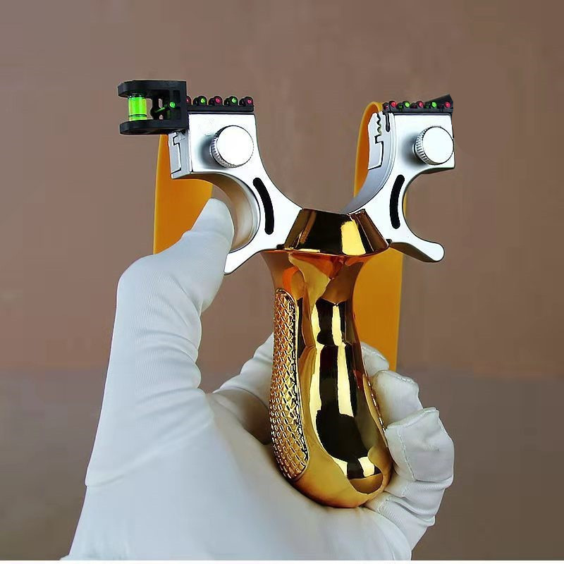 Picture of Laser aiming 98K slingshot level infrared aiming resin 98k fast pressure elastic flat rubber band fiber aiming slingshot