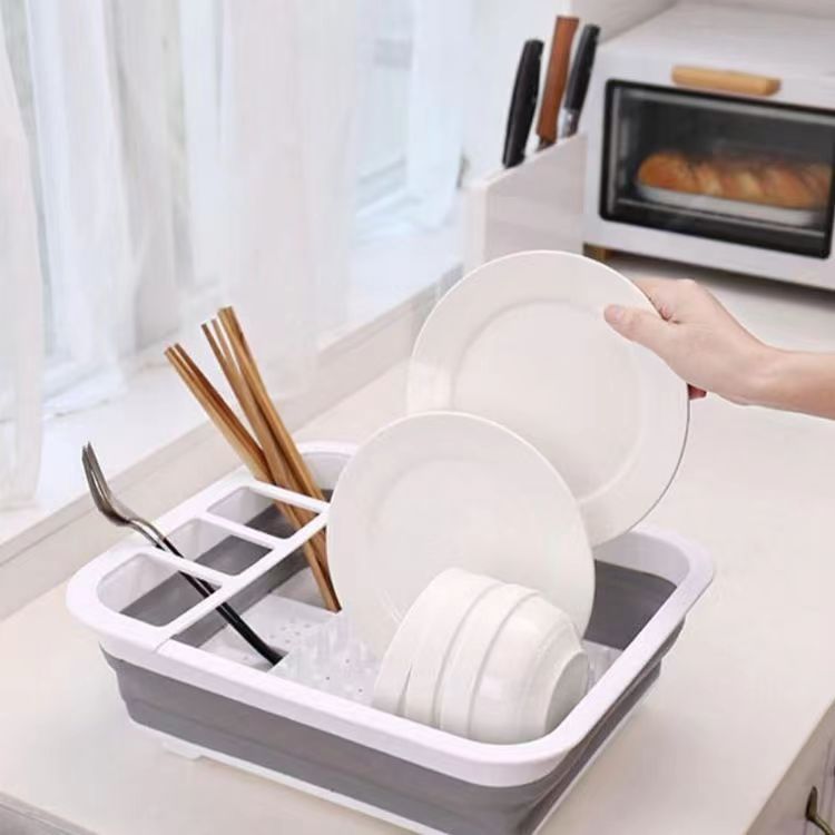 Picture of Foldable draining bowl rack new kitchen tableware storage rack multi-functional sink draining rack drying rack
