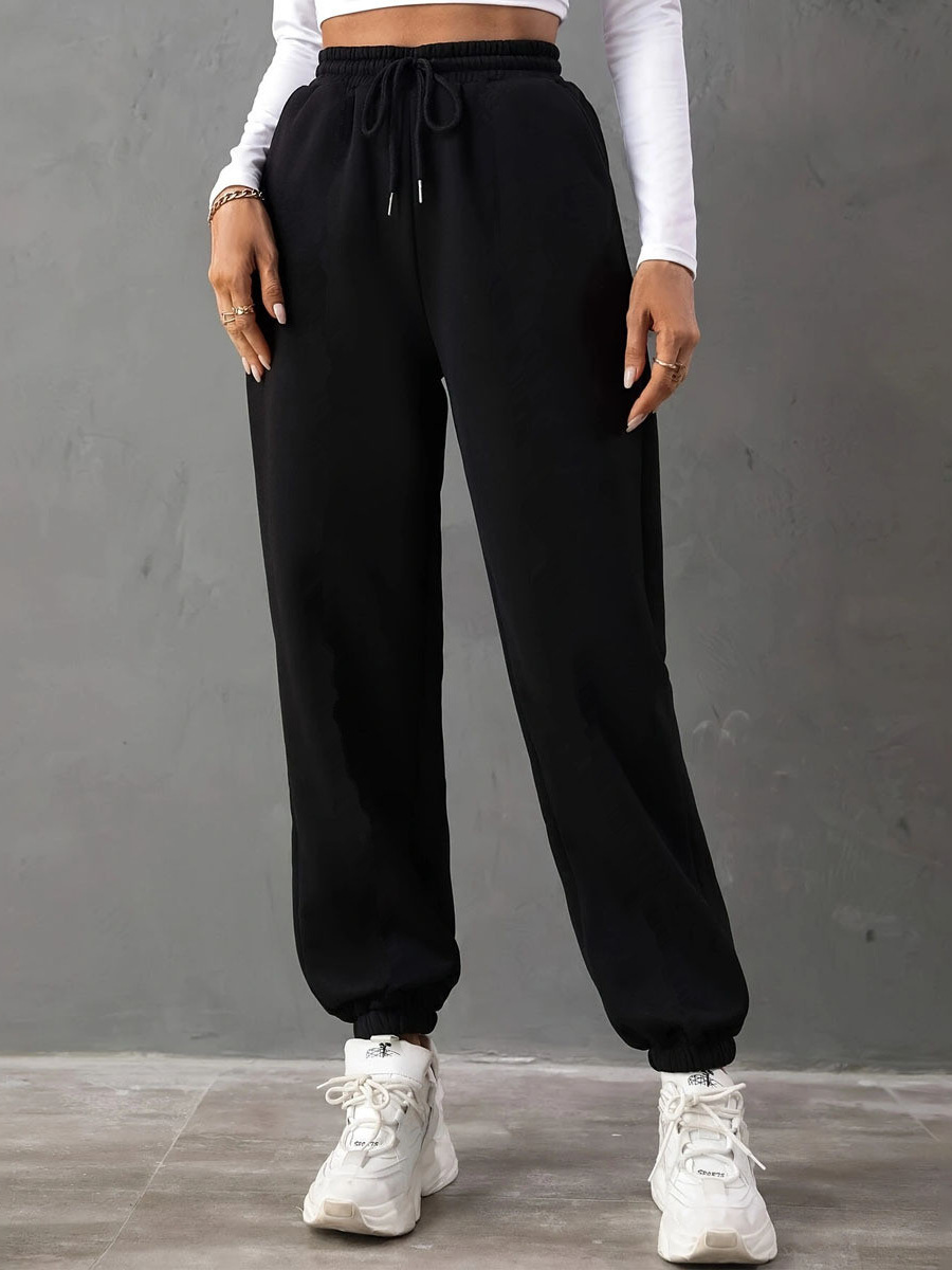 2024 Amazon cross-border foreign trade Europe and the United States women's new autumn and winter fleece-lined sports loose casual straight pants