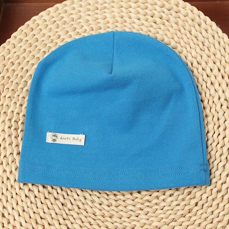 Picture of Single-layer thin spring and autumn children's cotton knitted hat baby hat newborn infant solid color cap