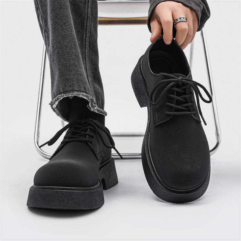 Spring and Summer 2025 New Leather Shoes Men's Casual Big Head Derby Shoes Frosted Hair Stylist Japanese Style Fashionable Men's Shoes