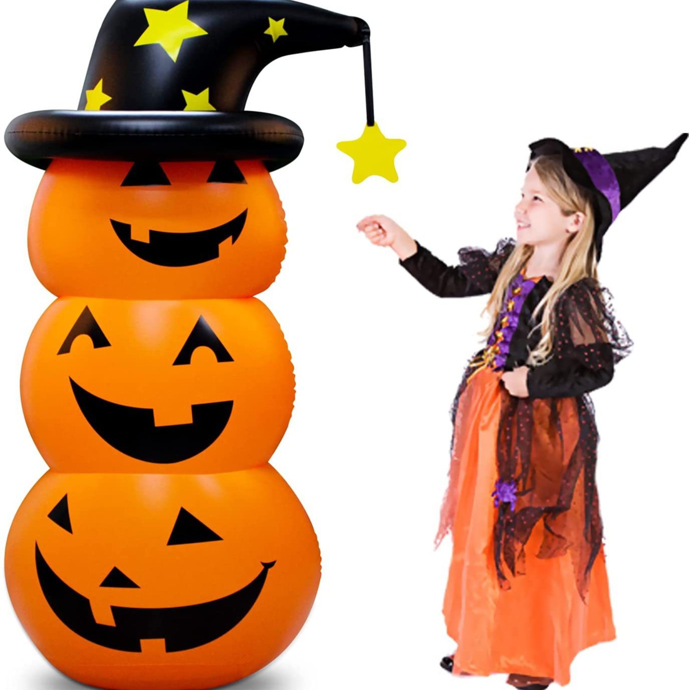 Picture of Cross-border hot selling Halloween pumpkin tumbler inflatable vertical pumpkin party white ghost ghost props ornaments