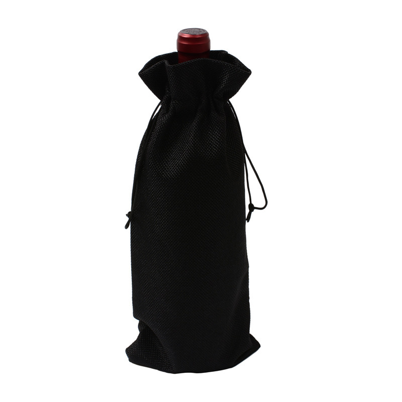 Picture of Burlap Red Wine Bags 12 Sets Burlap Wine Bag Tags Linen Red Wine Wine Packaging Drawstring Flap Pocket Pantss in Stock