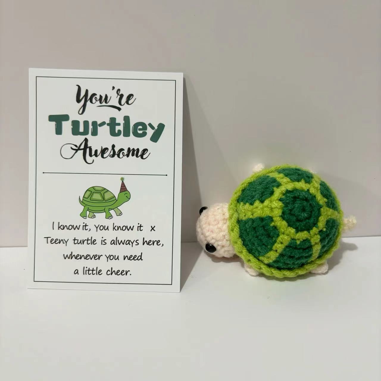 A handmade wool knitting pendant cute positive energy funny doll wool positive turtle doll ornaments