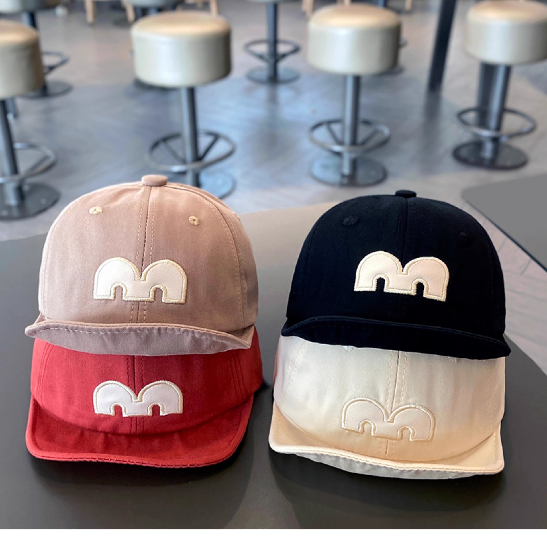 Picture of Baby Hat Spring and Autumn Cotton Big M Cap Children's Cute Super Cute Baseball Cap Baby Warm Soft Brim Cap
