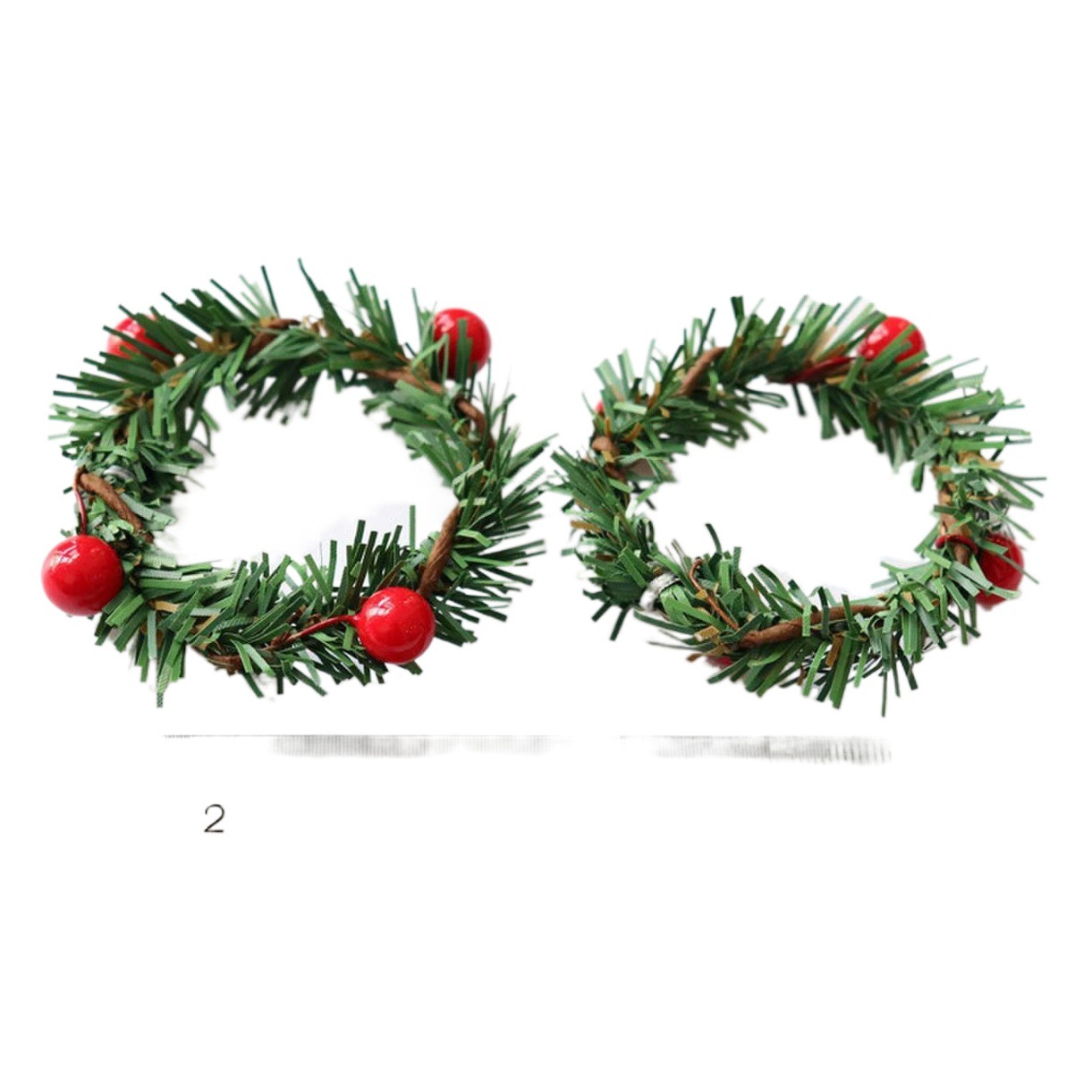 Christmas decoration red fruit PVC pine needle napkin ring Amazon cross-border Hotel home napkin buckle Christmas garland