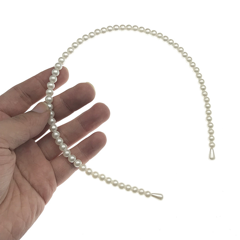 Picture of European and American Hot Selling Ladutong Large Pearl Headband Wedding Headwear Photo Studio Jewelry Handmade Beaded Pearl Headband