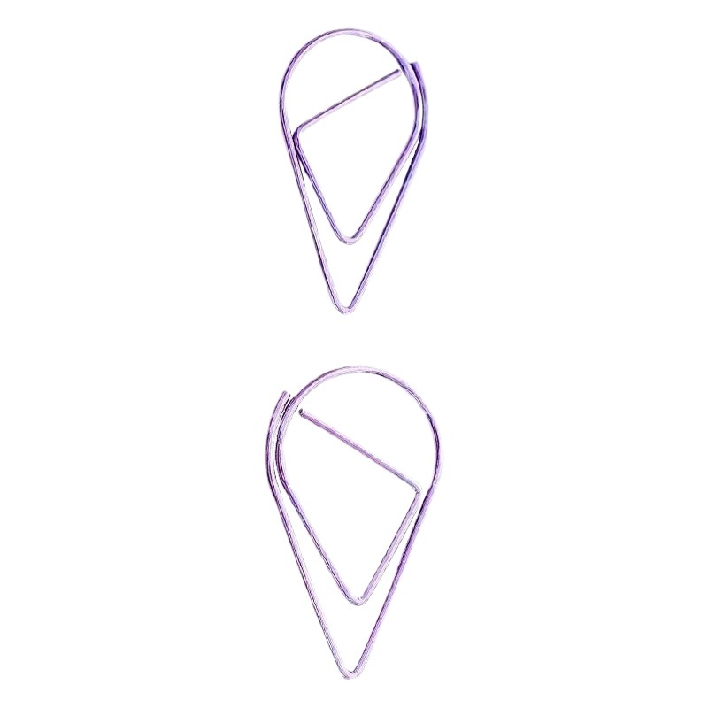 Water Drop Paper Clip Simple Creative Paper Clip Metal Bookmark Paper Clip Special-Shaped Paper Clip Office Supplies Stationery