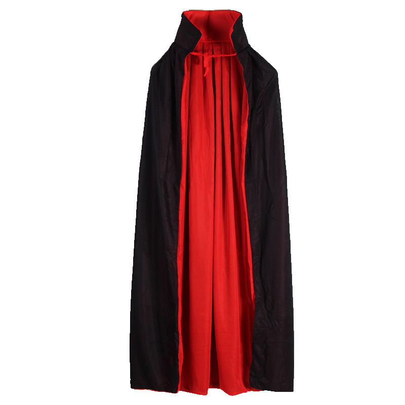 Picture of New Halloween Black and Red Cloak Adult Double-Sided Cloak Black Death Cloak Double-Layer Cloak Vampire Cloak
