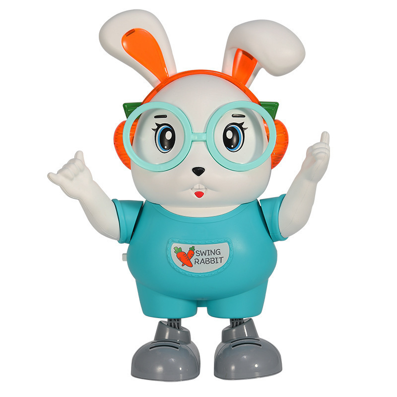 Picture of Tiktok same electric dancing little cute rabbit children singing robot rabbit baby Light Music toys wholesale