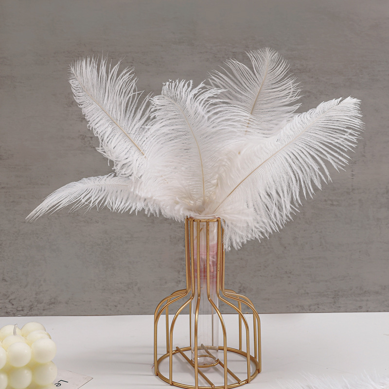 Internet Celebrity Chinese Valentine's Day Bouquet Decoration Ostrich Feather Bag Flower Feather Flower Ornaments Flower Shop Floral Materials