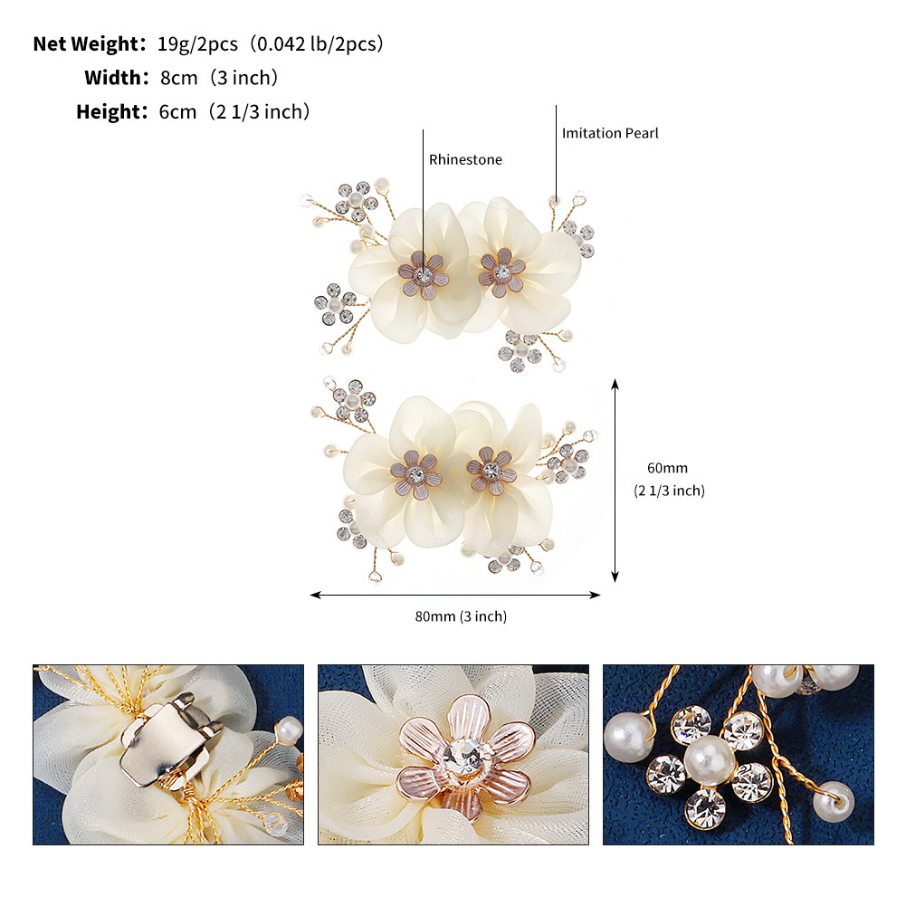 Picture of European and American Bride Wedding Shoes Accessories Detachable Shoe Buckle Exquisite Handmade Accessories Beautiful Crystal Beaded High-heeled Shoes Shoe Flower