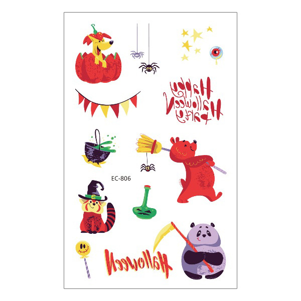 Picture of New Halloween Tattoo Sticker Funny Cartoon Fun Children Tattoo Sticker Disposable Tattoo Sticker Disposable
