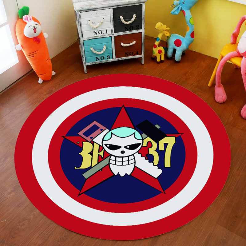 Picture of Cross-Border Cartoon Round Carpet Bedroom Cute Full Bedside Mat Thickened Crystal Velvet Children's Floor Mat Room Carpet