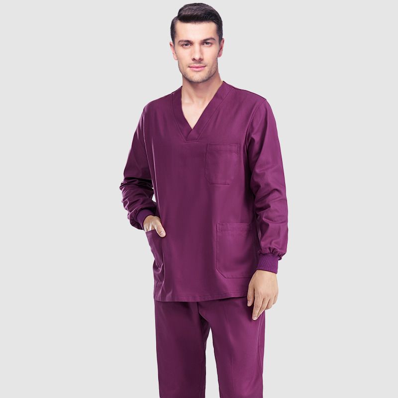 Picture of Hand Washing Clothes, Short-Sleeved Men's and Women's Doctor Clothes, Pure Cotton Surgical Clothes, Oral Beauty Work Clothes, Long-Sleeved Suits