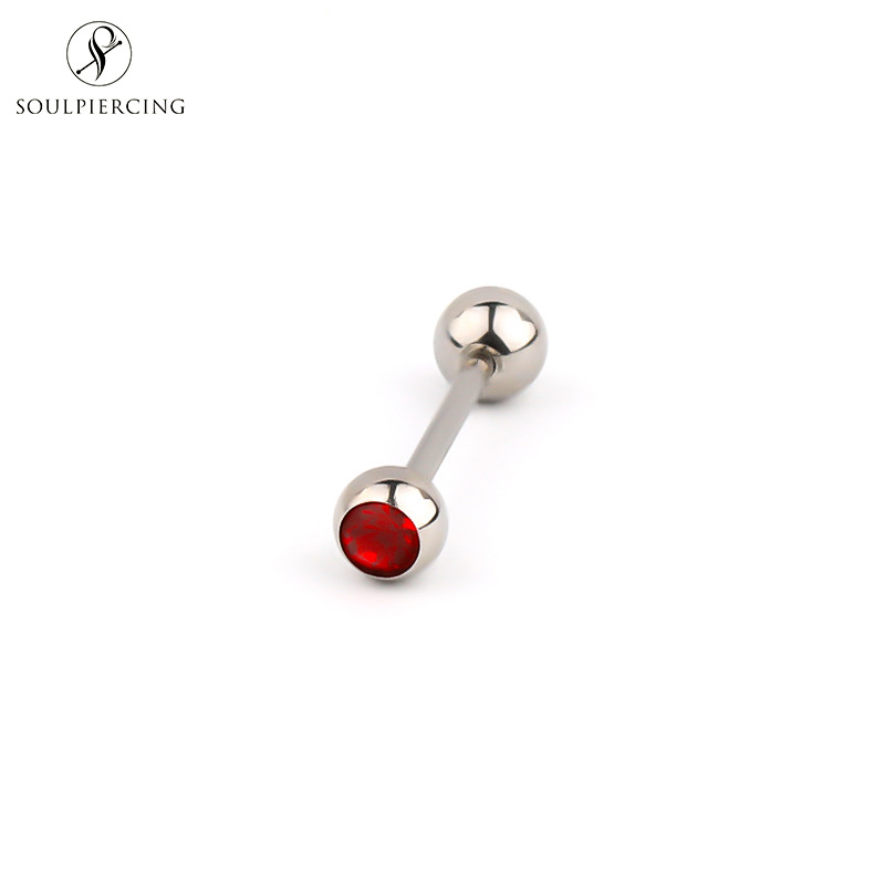 Picture of Stainless Steel Tongue Rings, Piercing Jewelry for Hot Girls, Lip Studs, Nipple Studs, Tongue Studs, Titanium Steel Tongue Studs, Cross-Border Multi-Color Ins Style