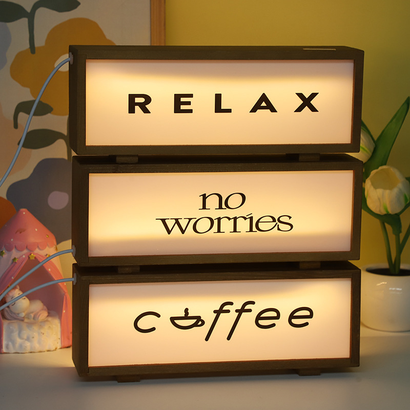 Wooden Acrylic Night Light Bedroom Bedside Lamp Home Furnishing Desktop Decoration Atmosphere Night Light Activity Gift