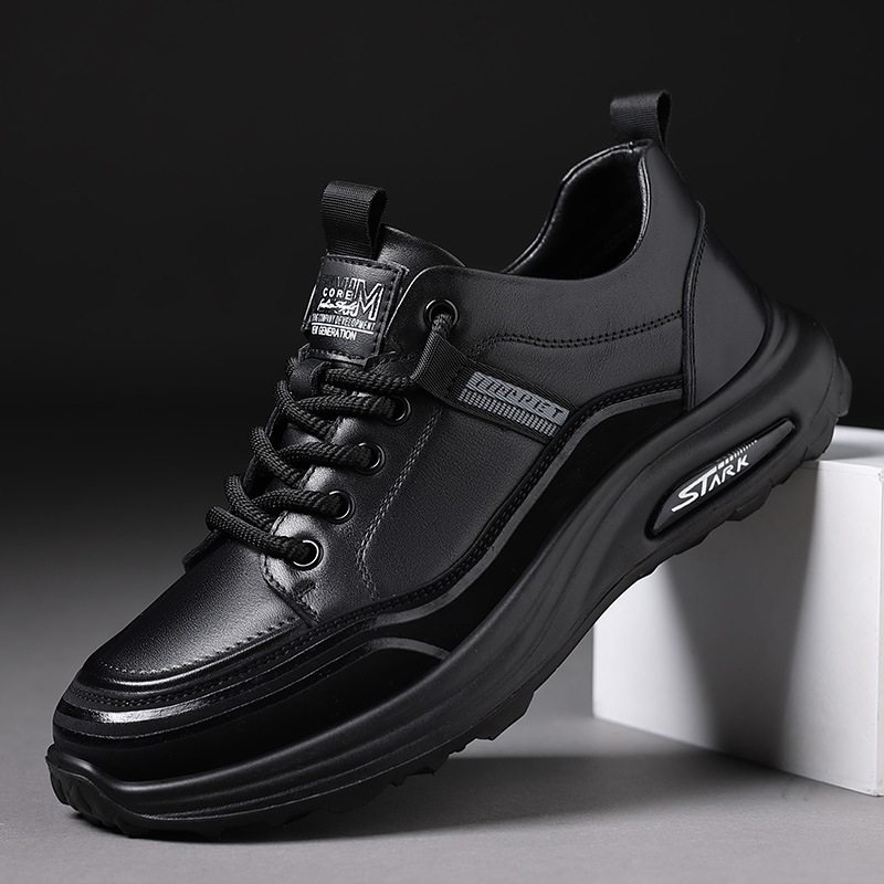 Picture of Trendy Men's Toe-Layer Cowhide Autum New Sports and Casual Shoes for Men, Lightweight Non-Slip Daily Casual Leather Shoes for Men
