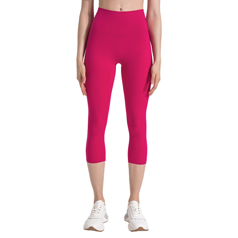 Picture of Spring and summer double-sided sanding naked feeling new no embarrassment line yoga pants running sports fitness cropped pants DL065
