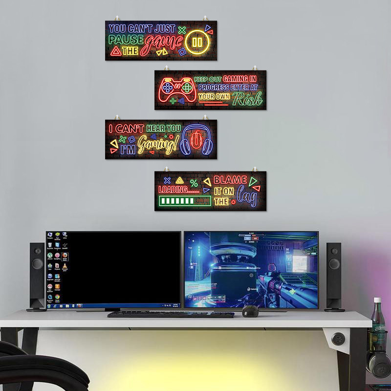 E-sports room wall decoration wooden hanging network card computer room game wall decoration boy bedroom craft painting