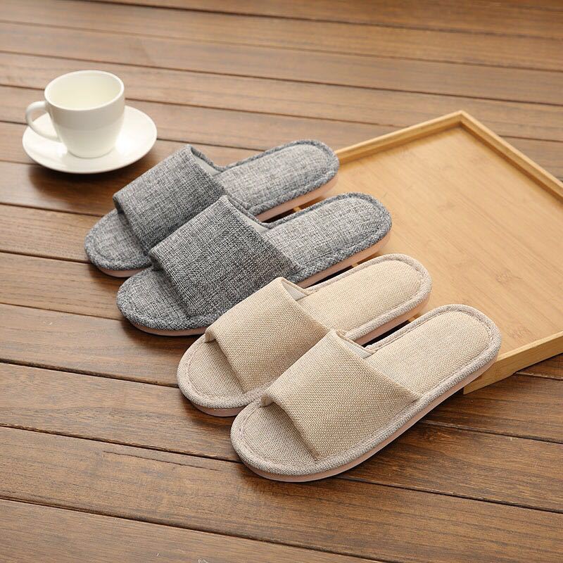 Linen Slippers for Women Spring & Fall Four Seasons Indoor Home Cotton and Linen Soft Sole Home Non-slip Summer Wholesale Couple Men
