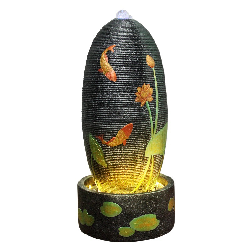 New Chinese Home Office Auspicious Fountain Flowing Water Feng Shui Ornaments Color Zen Desktop Home Furnishing Gifts Wholesale