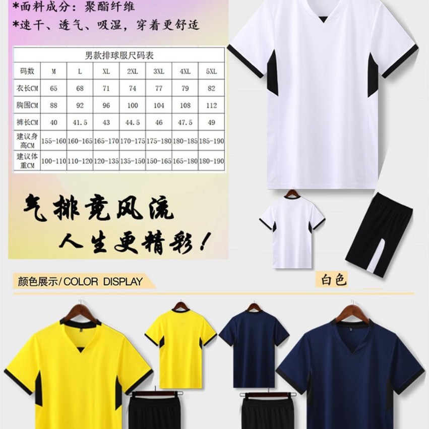Volleyball Clothing Women's Team Sports Professional Competition Clothing Men's Digital Printing Short Sleeve Mesh Volleyball Training Clothing Large Size 848