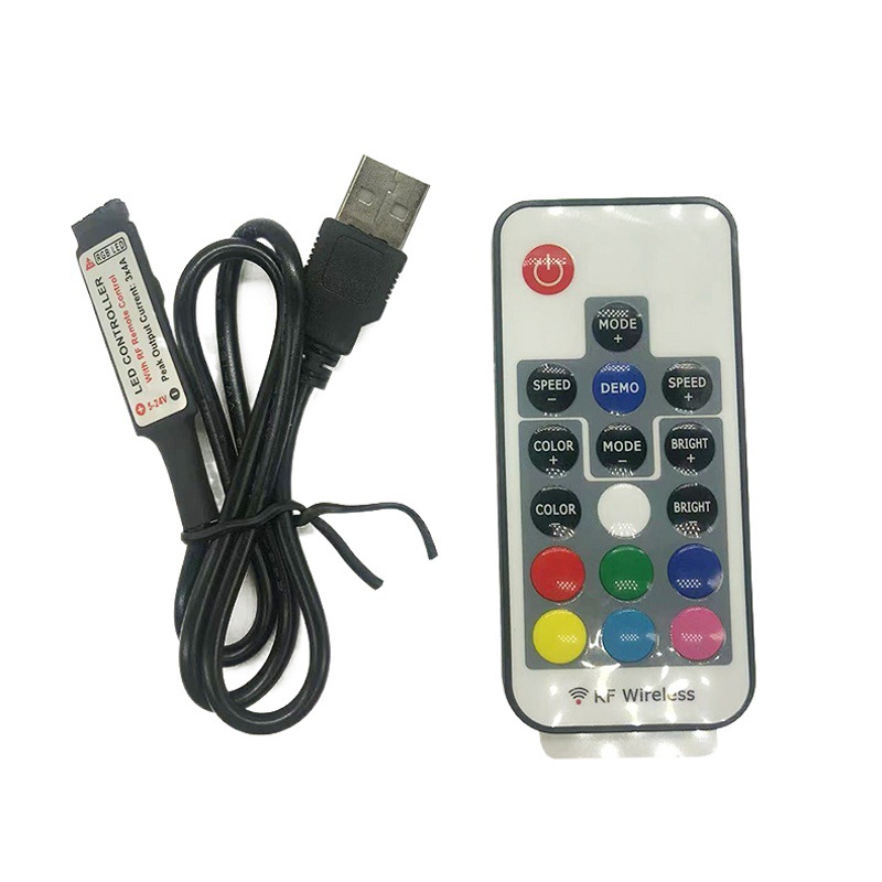 Led Light Strip 17 Keys Rf Remote Control 433Rgb Remote Control Rf17 Keys Controller Light Strip Long Distance Control