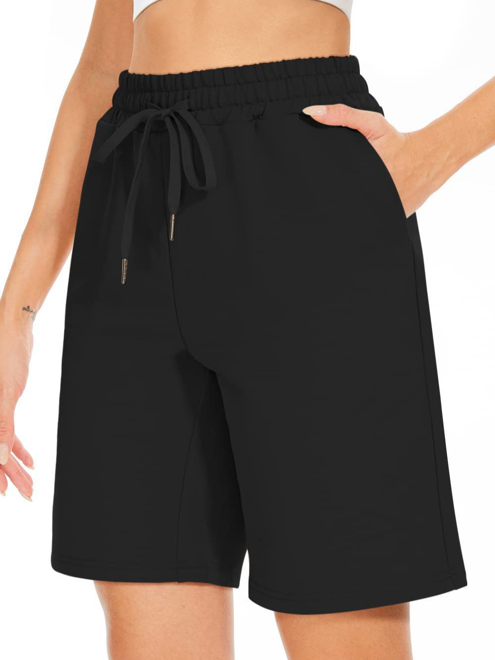 Cross-Border European and American Wish Amazon Ebay Aliexpress 2025 Summer New Casual Pure Color Straight Five-Point Sweatpants