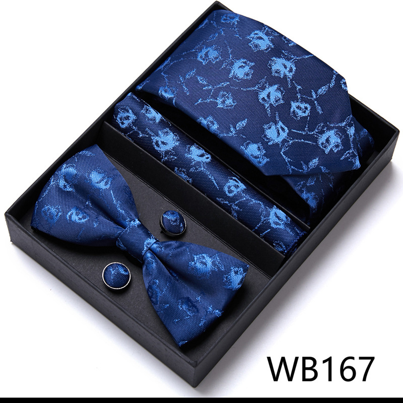 Picture of Men's tie bow tie set gift box 6 sets group tie business formal wedding tie manufacturers wholesale