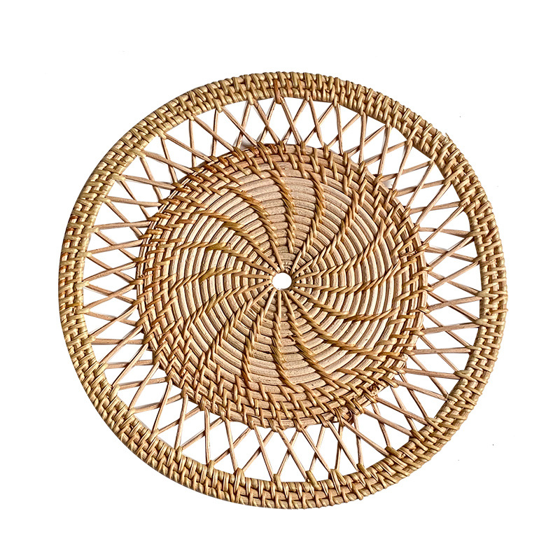 Picture of Nordic handmade Rattan woven bed & breakfast Wall pendant decoration European style living room entrance home wall hanging Rattan