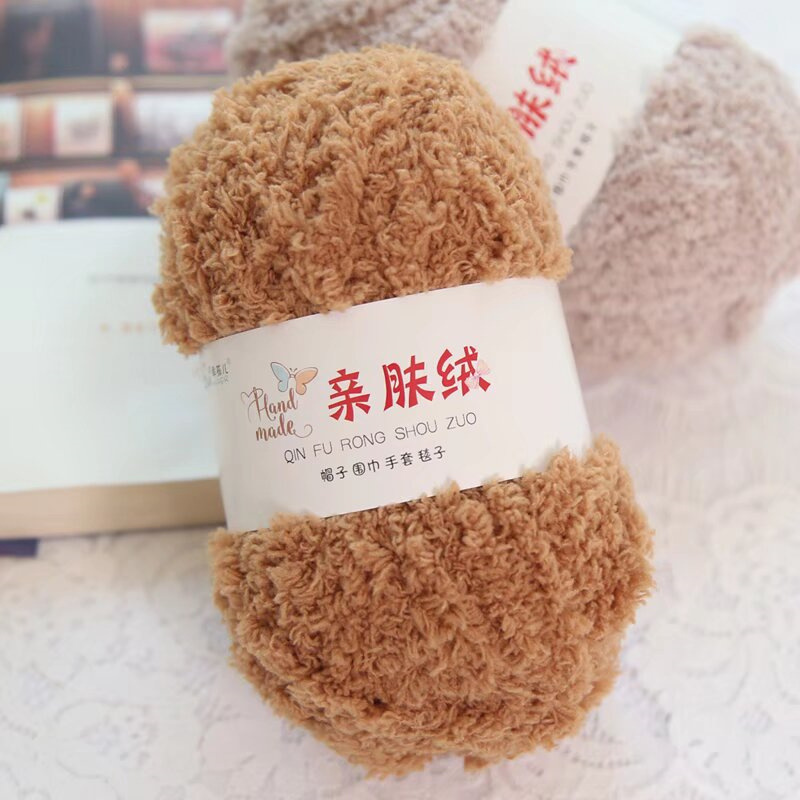 Coral fleece towel yarn soft warm baby scarf thread long fleece wool hand woven 50g skin-friendly fleece wholesale