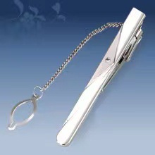 Picture of Metal tie clip men's suit chain 140 simple flower type business atmosphere with drill tie clip