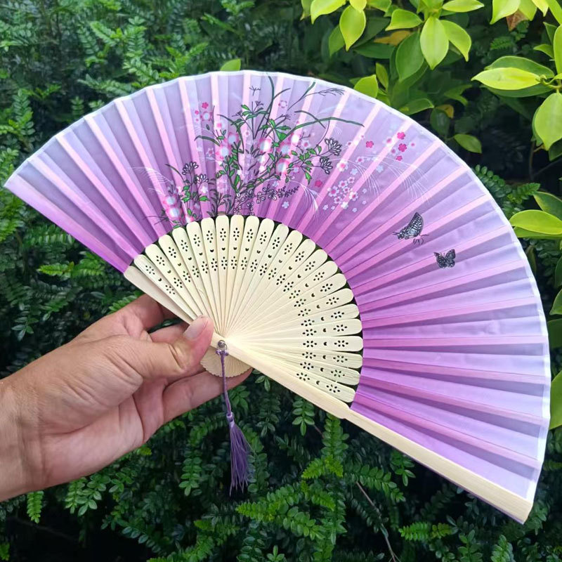 Picture of Folding Fan Bamboo Ancient Fan Student Girl Chinese Style Small Fan Scenic Spot Export Wholesale Retail Gift Decorative Fan