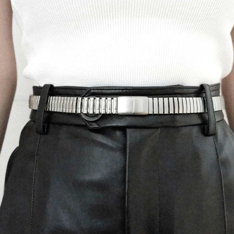 Spot Retro Metal Belt Stainless Steel Metal Chain Suit Chain Body Chain Minimalist Futuristic Men and Women