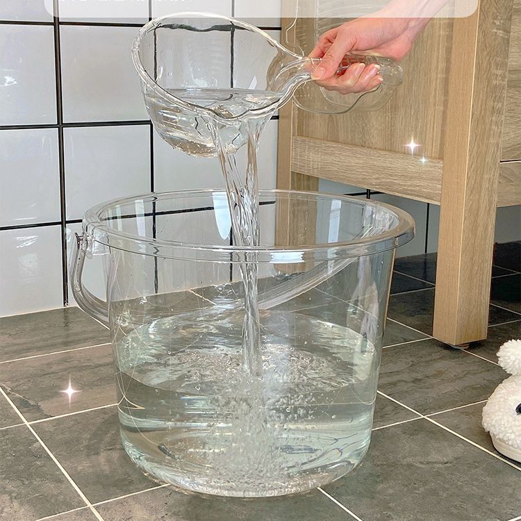 Student Dormitory Washbasin Bucket Set Portable Thickened Transparent Laundry Bucket Outdoor Bucket Household Plastic Water Storage Bucket