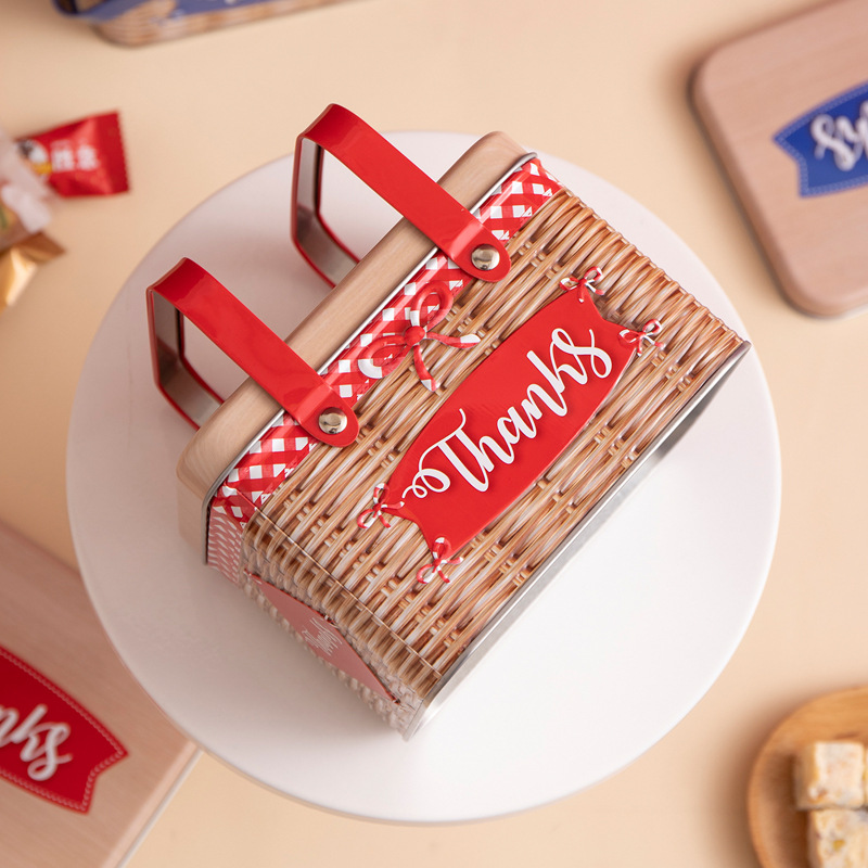 Picture of High-End Gift Jar Mid-Autumn Festival Suitcase Candy Cookie Tin Box Biscuit Box Mooncake Box Square Large Mid-Autumn Festival Gift Box