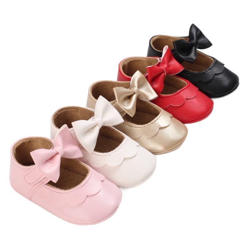 Spring and Autumn 0-1 Year Old Baby Girl Cute Princess Velcro Toe Anti-slip Soft Bottom Toddler Shoes