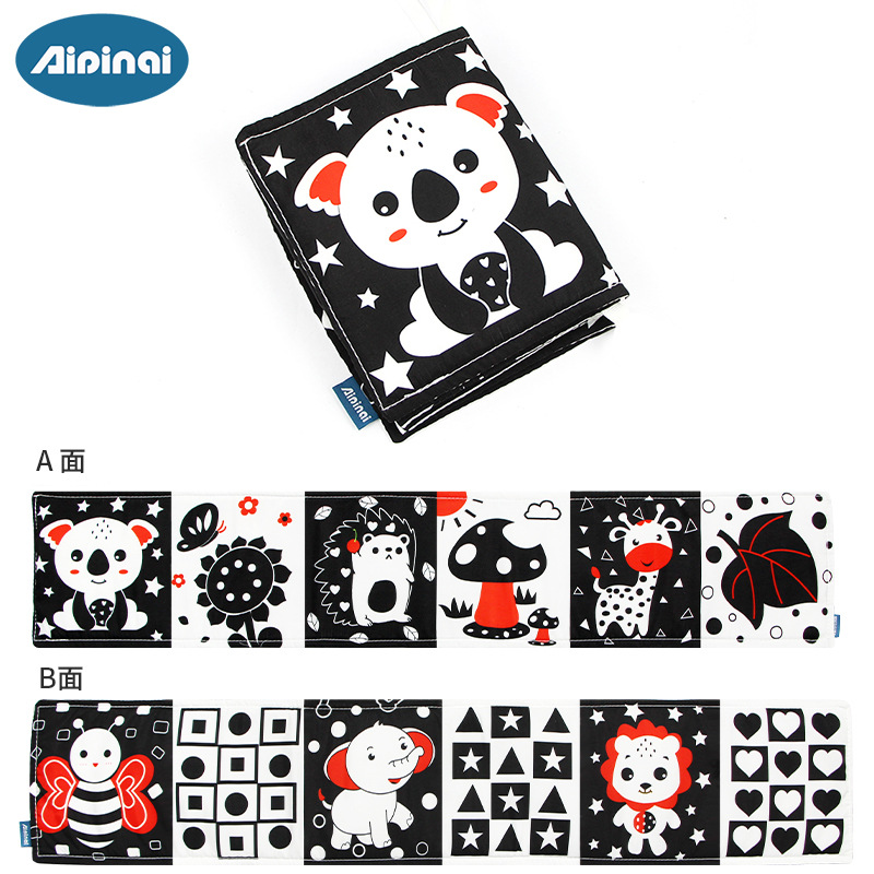 Picture of New listing black and white bed cloth book baby bed circumference baby tear can bite baby cloth book spot wholesale