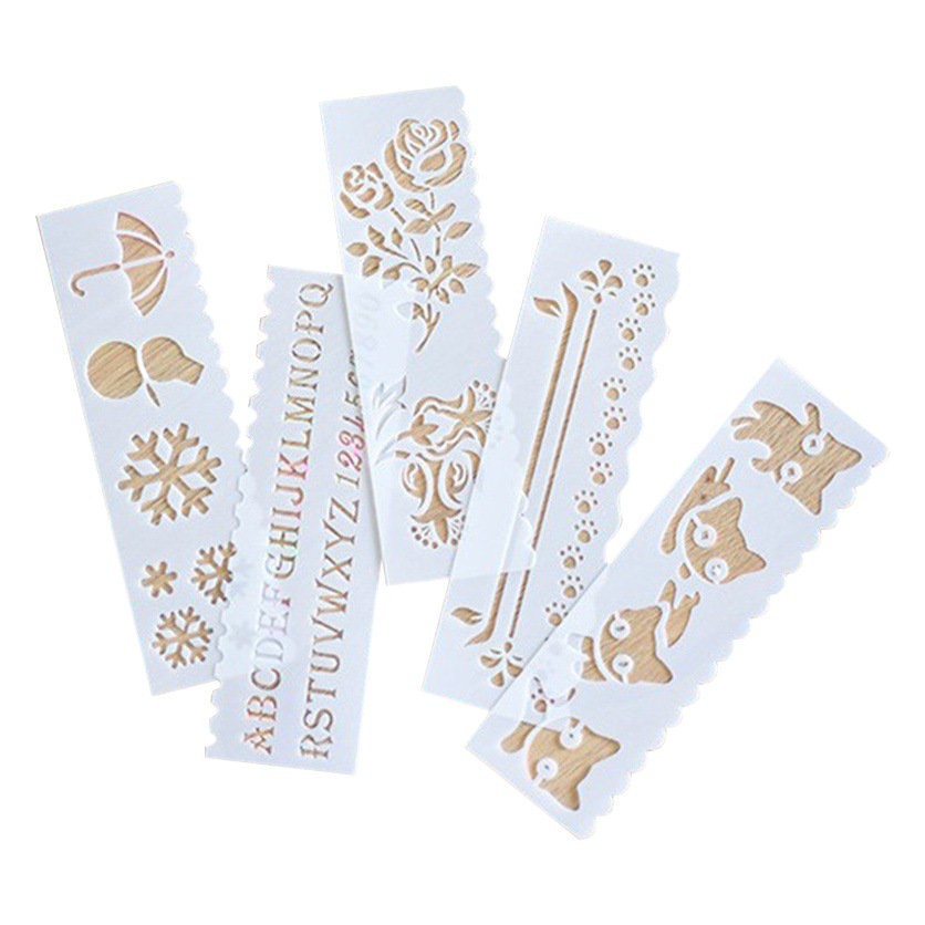 Original strip painting template hand account multifunctional hollow lace ruler filling template children's hand copy newspaper 8 options