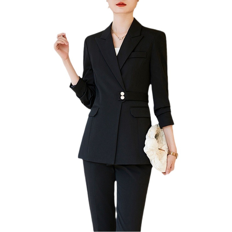 Professional suit suit women's spring and autumn elegant slim waist design suit workplace work clothes commuter work clothes