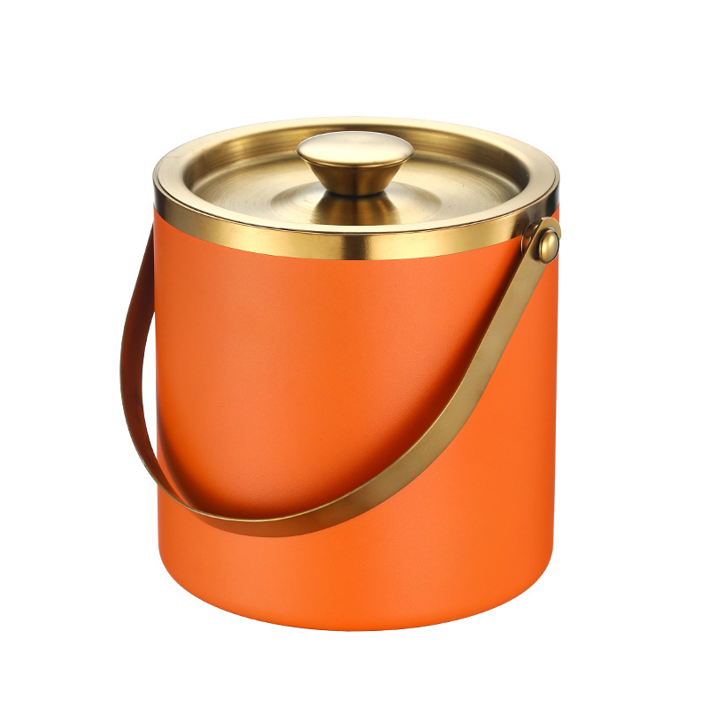 Picture of Amazon Stainless Steel Double-Layer Ice Bucket Bar Champagne Red Wine Beer Commercial Ice Bucket Stainless Steel Bucket