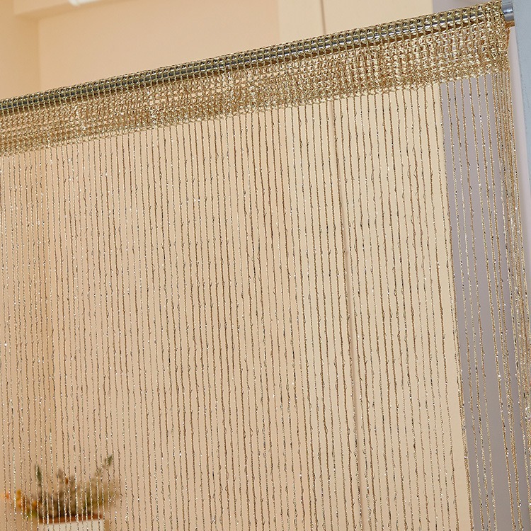 Picture of Hot Selling Encrypted Silver Thread Curtain Door Curtain Hanging Curtain Partition Entrance Curtain Non-Tangled Korean Wedding Decorative Curtain Wholesale