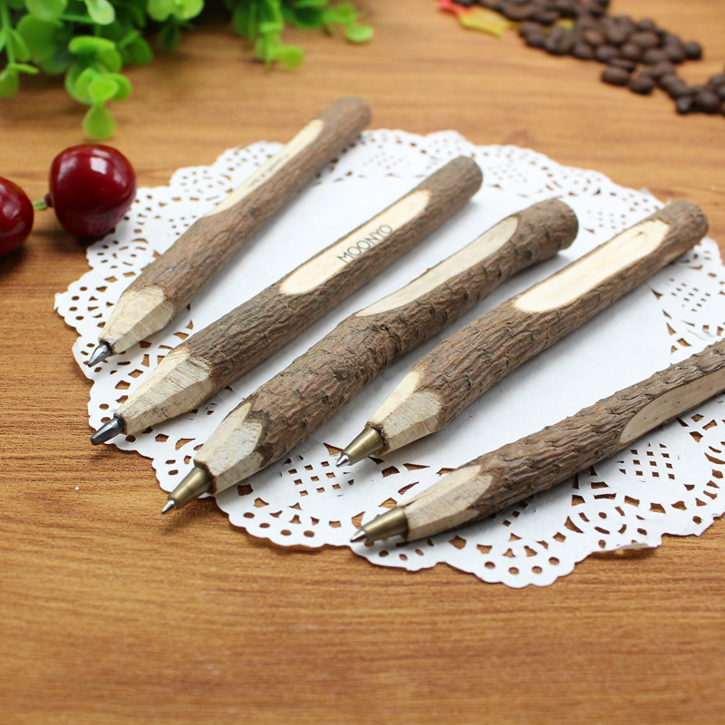 Bark Ballpoint Pen Wood Material Pencil Environmentally Friendly Low Carbon Degradable Sign Pen Laser Printable LOGO