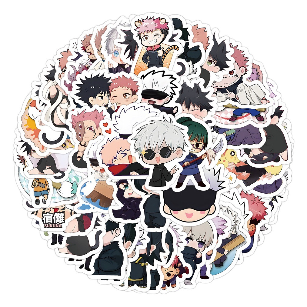 Picture of 60 pieces of Riman Q version spell back to war stickers knotweed you Ren Fu Black Hui five Enlightenment Xia Youjie ins waterproof stickers