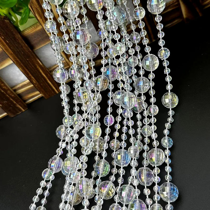 Picture of Acrylic bead curtain line curtain wedding road lead crystal string wedding scene stage ceiling decoration diy door curtain partition